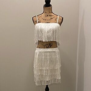 2 Piece Women  Crop Top Mini Dress Outfit Clubwear Skirt Set